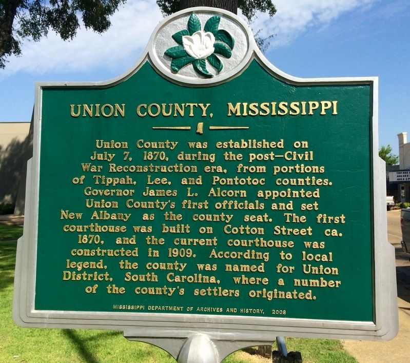 Union County, Mississippi Marker image. Click for full size.