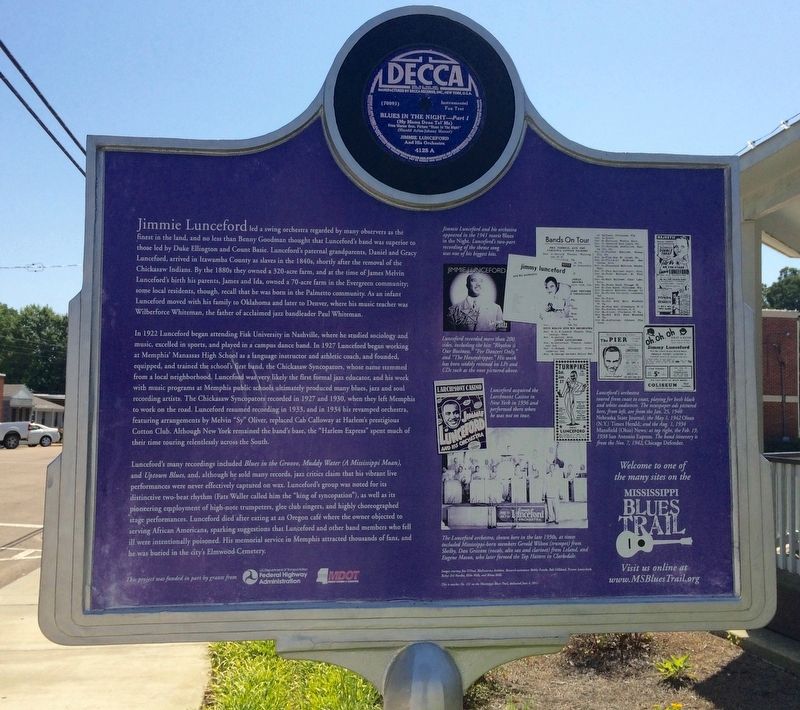 Jimmie Lunceford Marker (Rear) image. Click for full size.