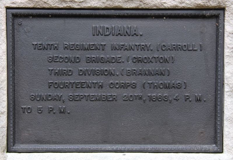 10th Indiana Infantry Marker image. Click for full size.