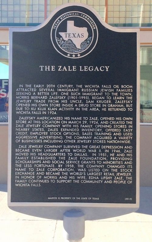 The Zale Legacy Marker image. Click for full size.