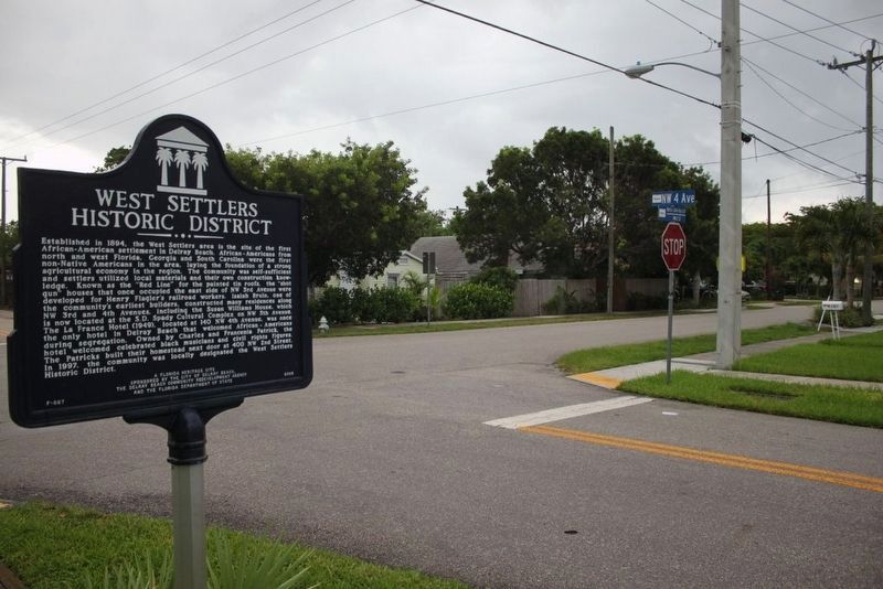 West Settlers Historic District Marker at intersection image. Click for full size.