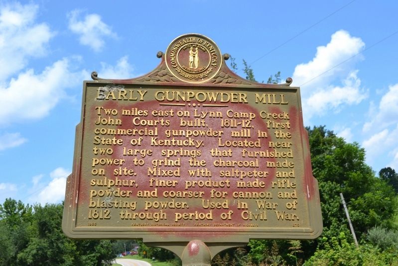 Early Gunpowder Mill Marker image. Click for full size.