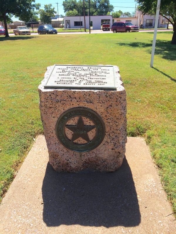 Childress County 1836 Pink Granite Centennial Monument. image. Click for full size.