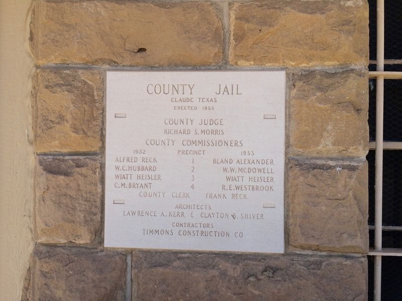 Armstrong County Jail cornerstone. image. Click for full size.