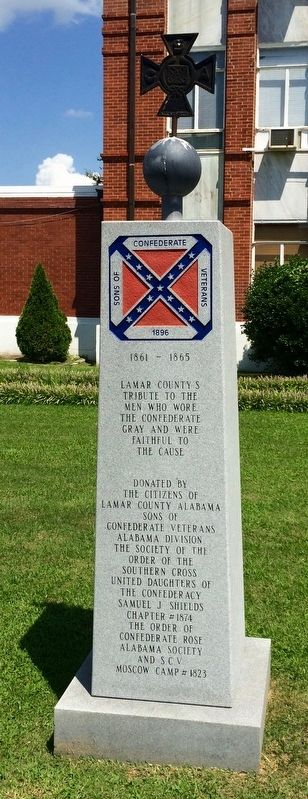 Lamar County Confederate Memorial Marker. Click for full size. Lamar County Confederate Memorial Marker image. Click for full size.
