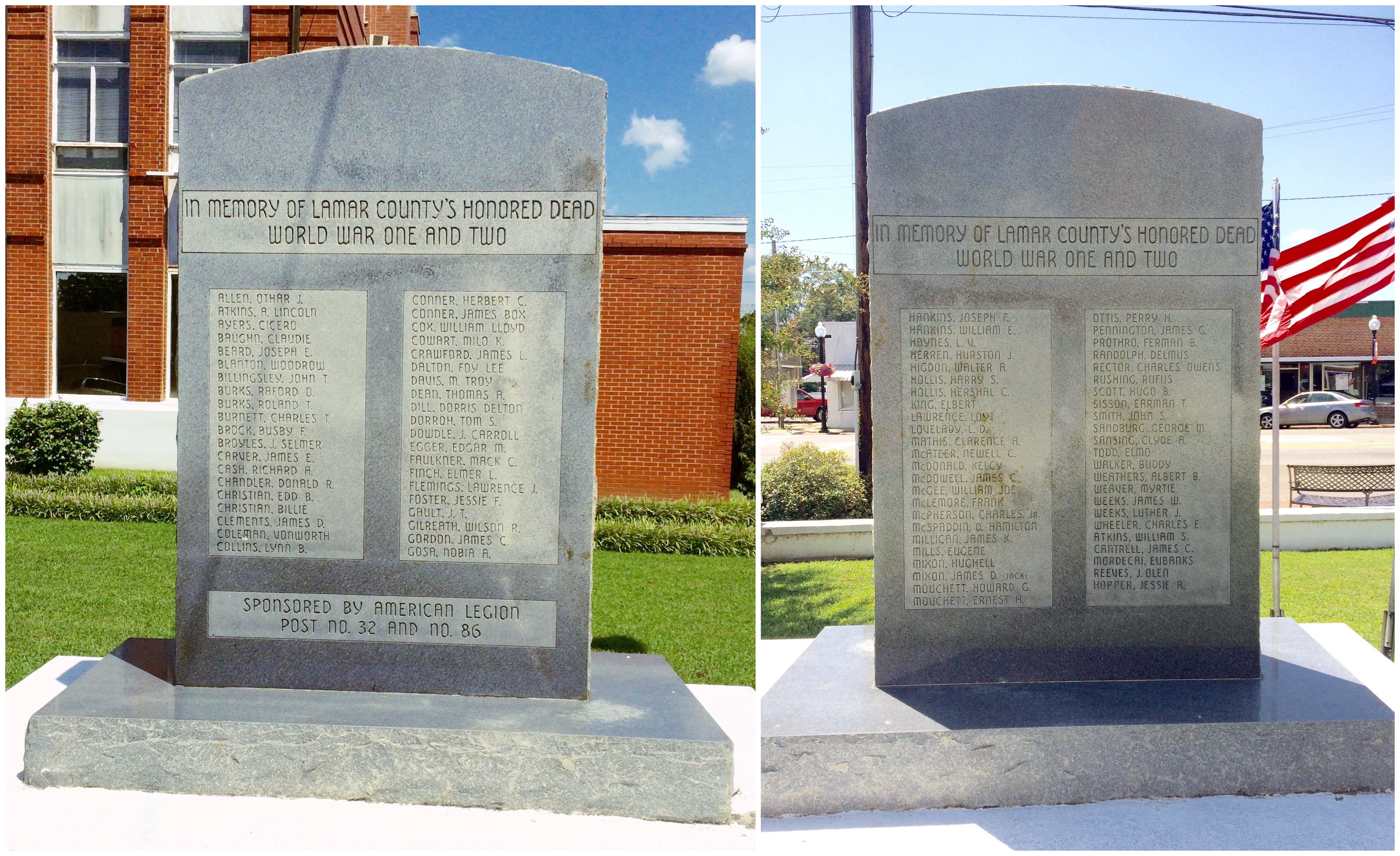 Lamar County WWI & WWII Memorial Marker