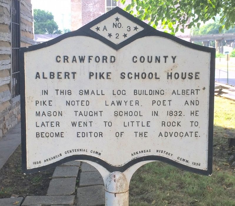 Crawford County Albert Pike School House Marker. Click for full size. Crawford County Albert Pike School House Marker image. Click for full size.