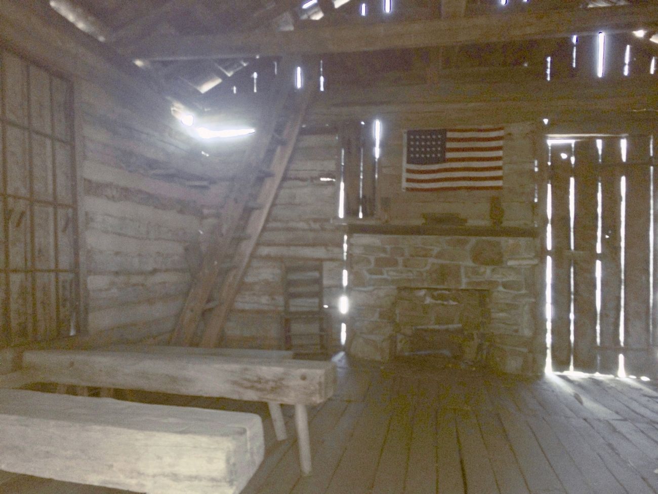 View inside the one room schoolhouse. image. Click for full size.