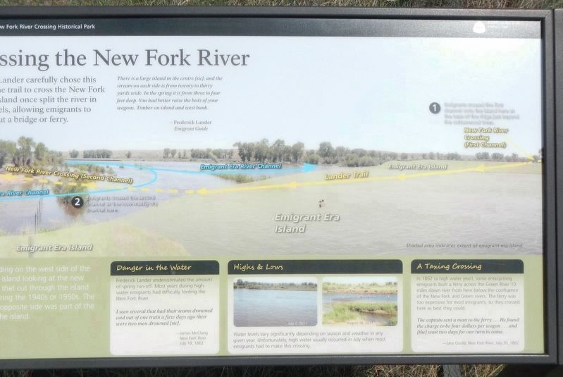 Crossing the New Fork River Marker image. Click for full size.