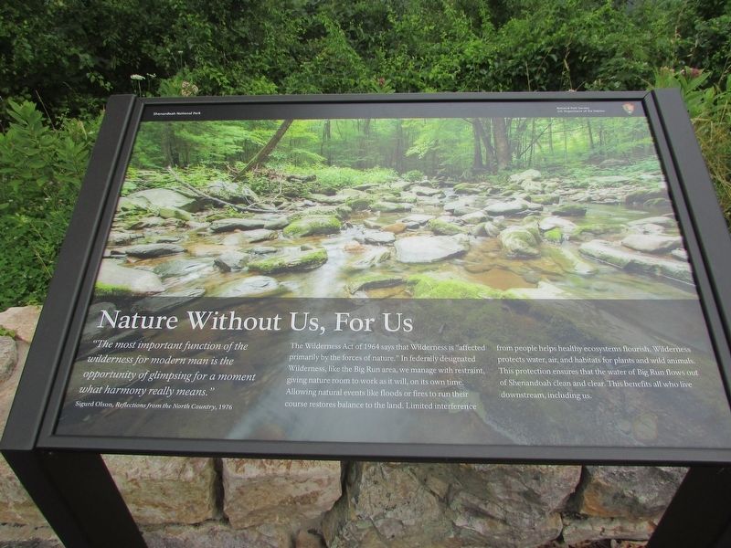 Nature Without Us, For Us Marker. Click for full size. Nature Without Us, For Us Marker image. Click for full size.