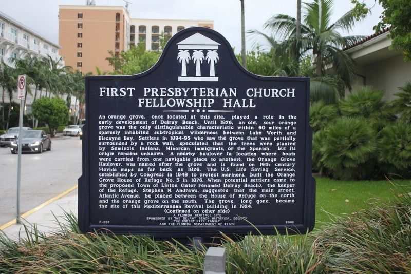 First Presbyterian Church Fellowship Hall Marker image. Click for full size.