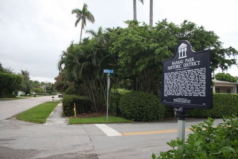 Nassau Park Historic District Marker at intersection image. Click for full size.