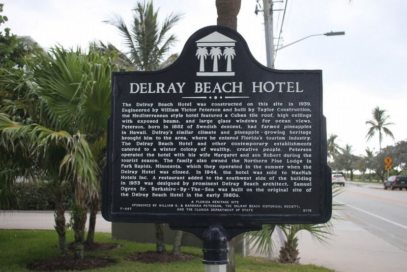 Delray Beach Hotel Marker image. Click for full size.