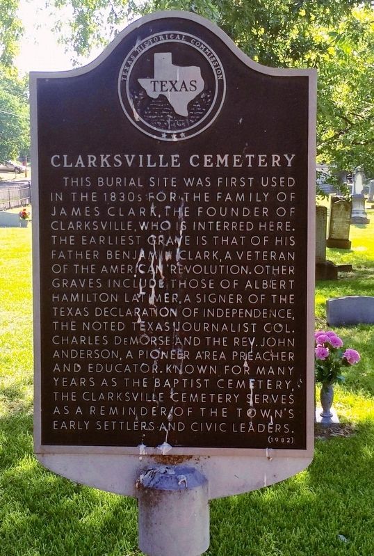 Clarksville Cemetery Marker image. Click for full size.