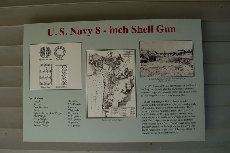 U.S. Navy 8 - Inch Shell Gun Marker image. Click for full size.