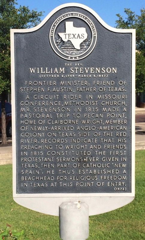 The Rev. William Stevenson Marker image. Click for full size.