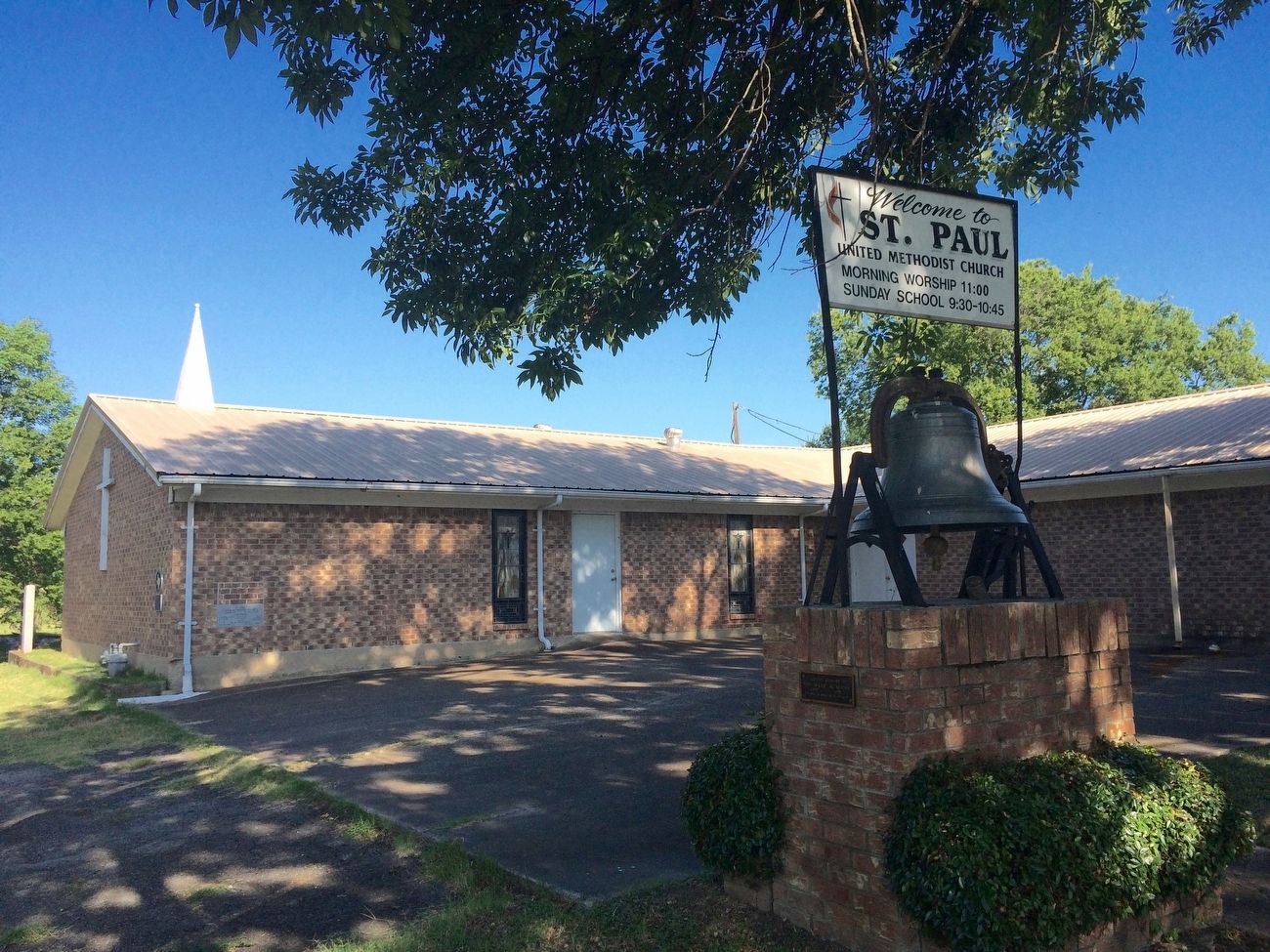 St. Paul Methodist Church - marker is on far left corner of church.. Click for full size. St. Paul Methodist Church - marker is on far left corner of church. image. Click for full size.