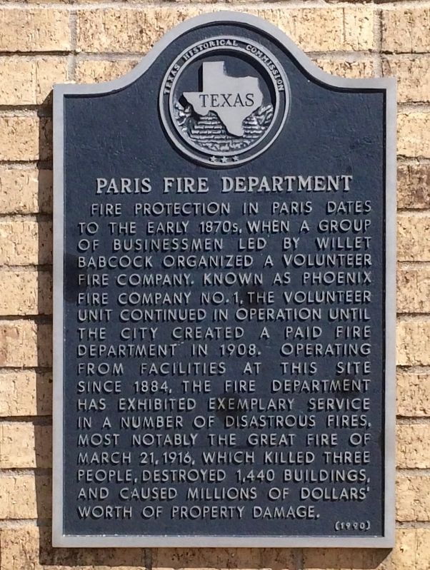 Paris Fire Department Marker image. Click for full size.