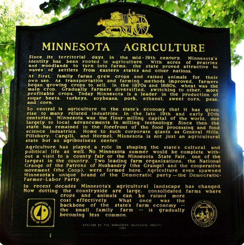 Minnesota Agriculture Marker image. Click for full size.