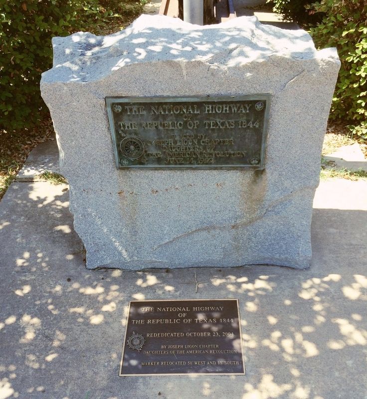 The National Highway of the Republic of Texas 1844 plaques below this marker. image. Click for full size.