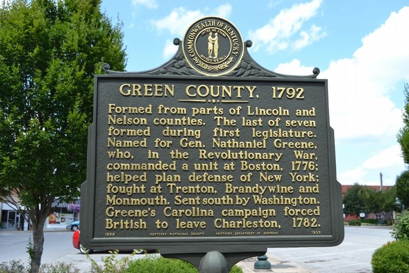 Green County, 1792 Marker image. Click for full size.