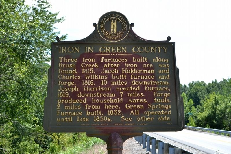 Iron in Green County / Iron Made in Kentucky Marker image. Click for full size.