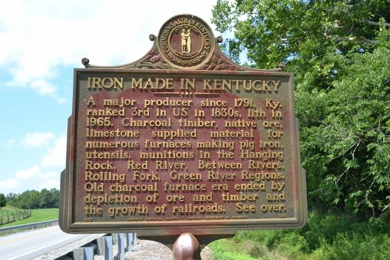 Iron in Green County / Iron Made in Kentucky Marker image. Click for full size.