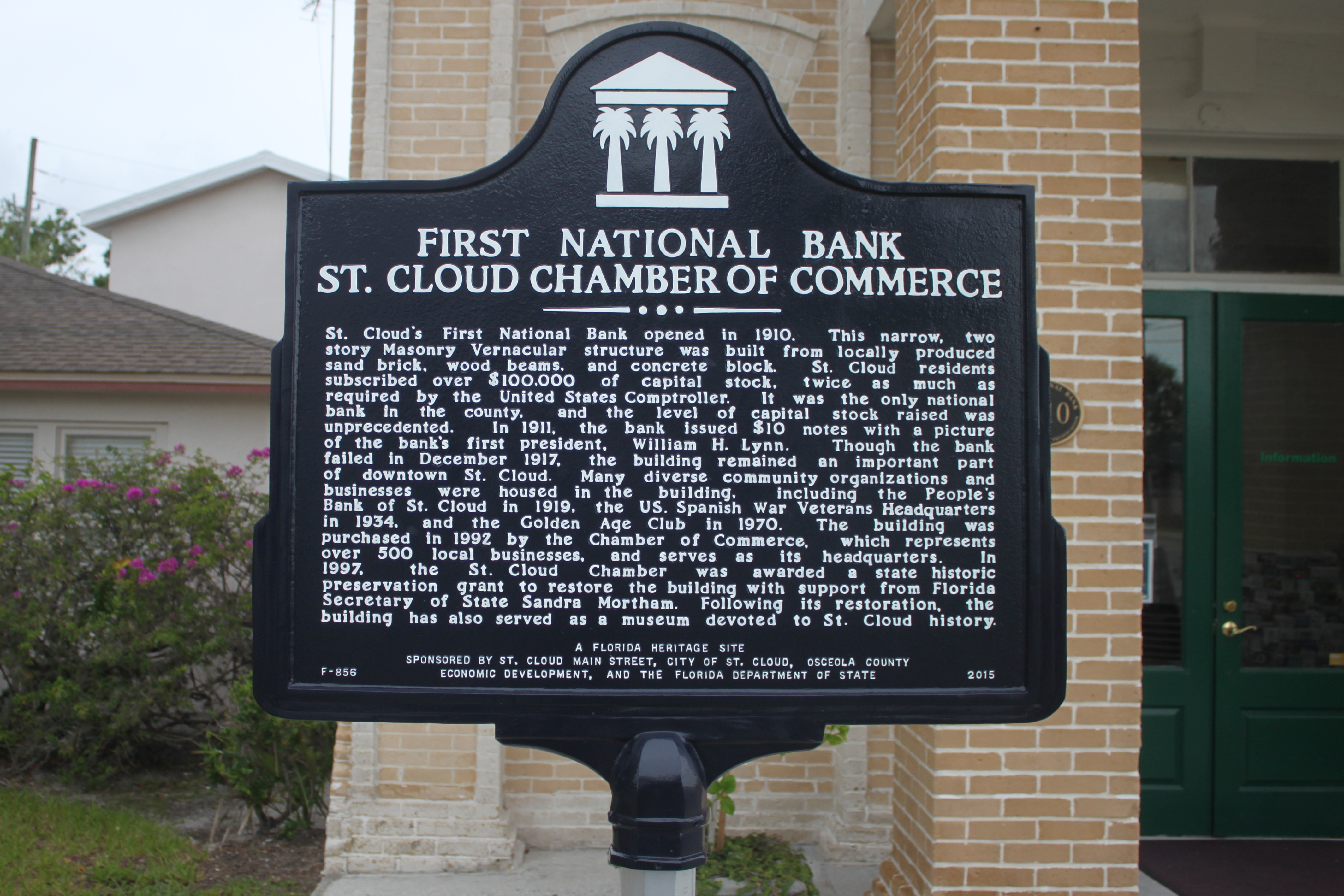 First National Bank/St. Cloud Chamber of Commerce Marker