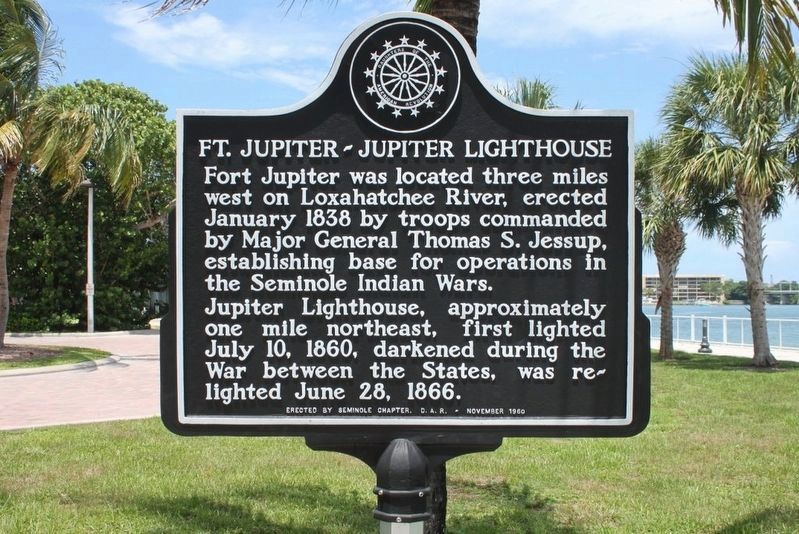 Ft. Jupiter - Jupiter Lighthouse Marker. Click for full size. Ft. Jupiter - Jupiter Lighthouse Marker image. Click for full size.