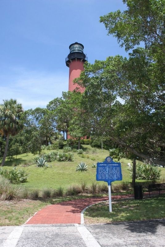 Jupiter Lighthouse Marker with lighthouse image. Click for full size.
