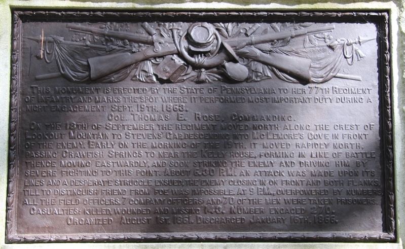 77th Pennsylvania Infantry Marker. Click for full size. 77th Pennsylvania Infantry Marker image. Click for full size.