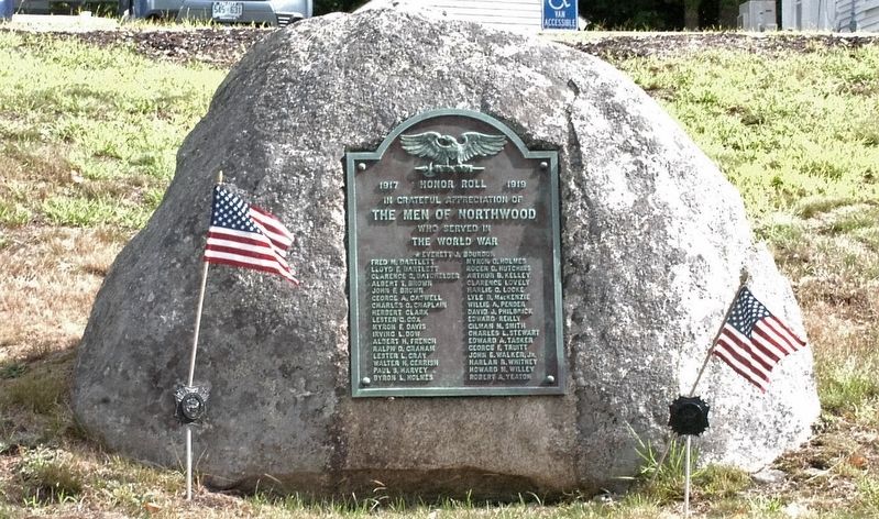 Northwood NH WWI Honor Roll Marker image. Click for full size.