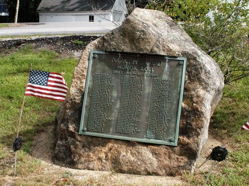 Northwood NH WWII Honor Roll Marker. Click for full size. Northwood NH WWII Honor Roll Marker image. Click for full size.