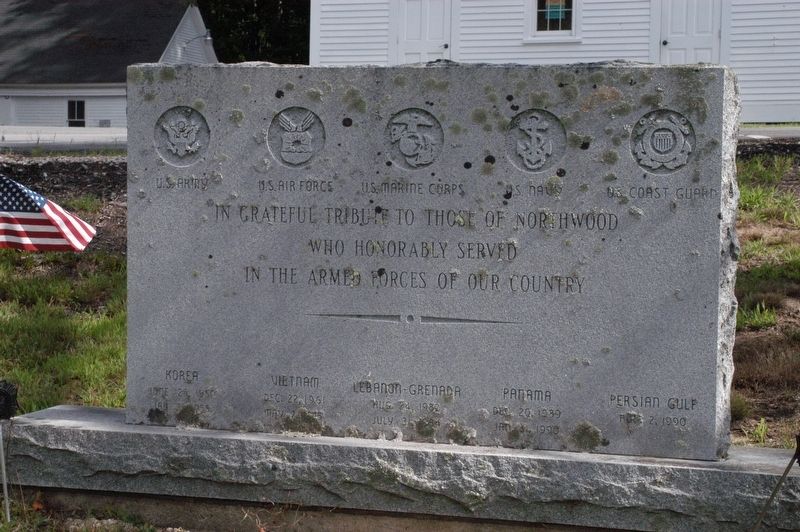 Northwood NH War Memorial Marker. Click for full size. Northwood NH War Memorial Marker image. Click for full size.