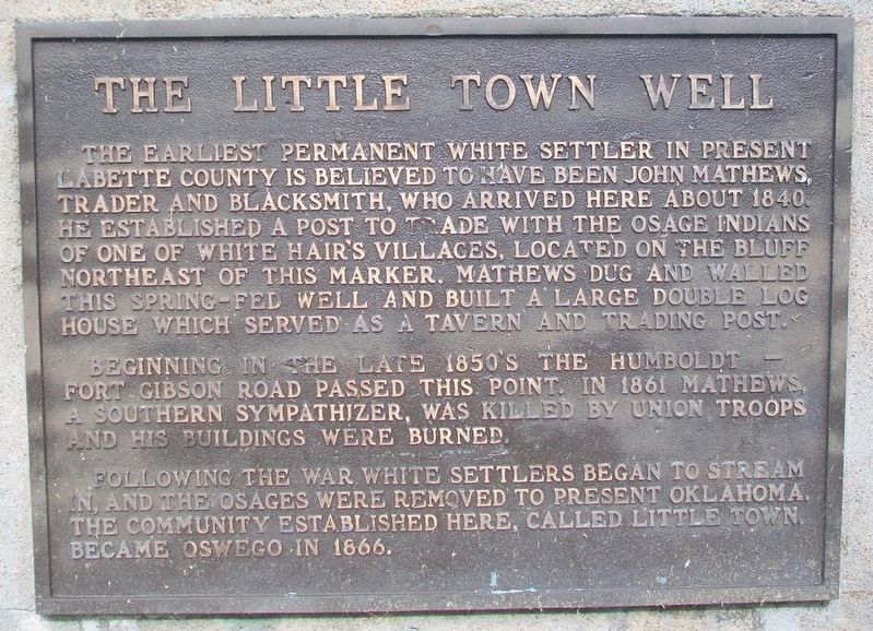 The Little Town Well Marker image. Click for full size.