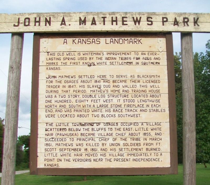 John A. Mathews Park Marker. Click for full size. John A. Mathews Park Marker image. Click for full size.
