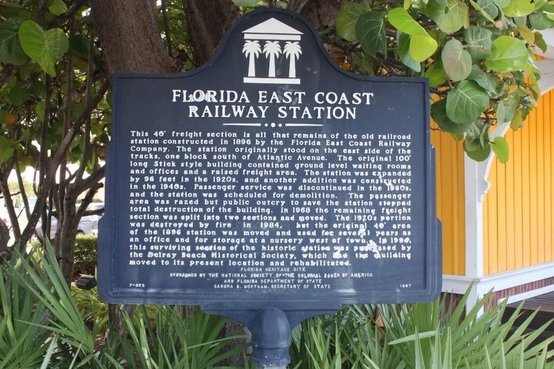 Florida East Coast Railway Station Marker image. Click for full size.
