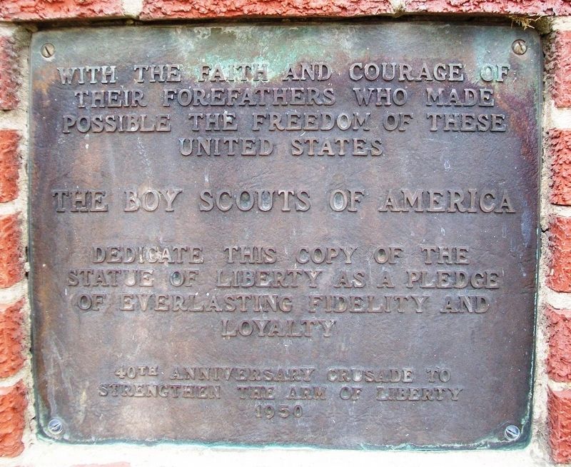 Replica of the Statue of Liberty Marker. Click for full size. Replica of the Statue of Liberty Marker image. Click for full size.