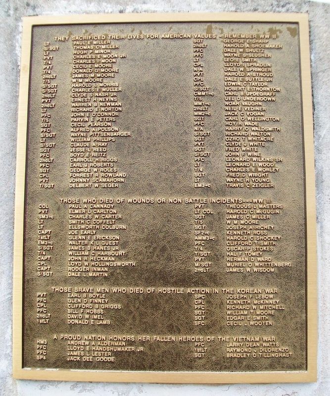 Veterans Court of Valor Roll of Honored Dead image. Click for full size.