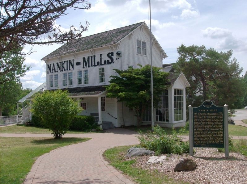 Nankin Mills Marker and Mill image. Click for full size.