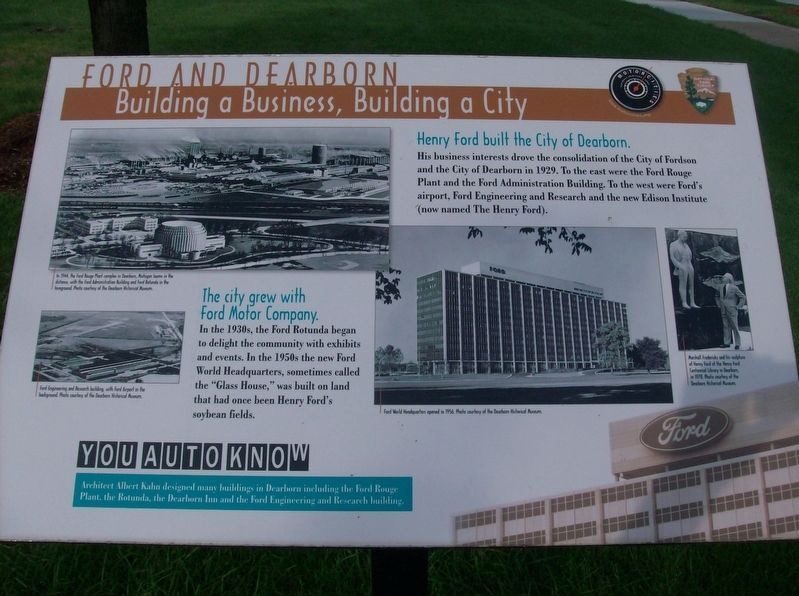 Ford and Dearborn: Building a Business, Building a City Marker image. Click for full size.