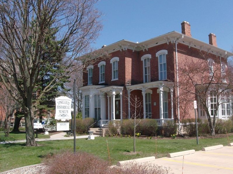 220 N. Huron Marker and Ypsilanti Historical Museum & Archives image. Click for full size.