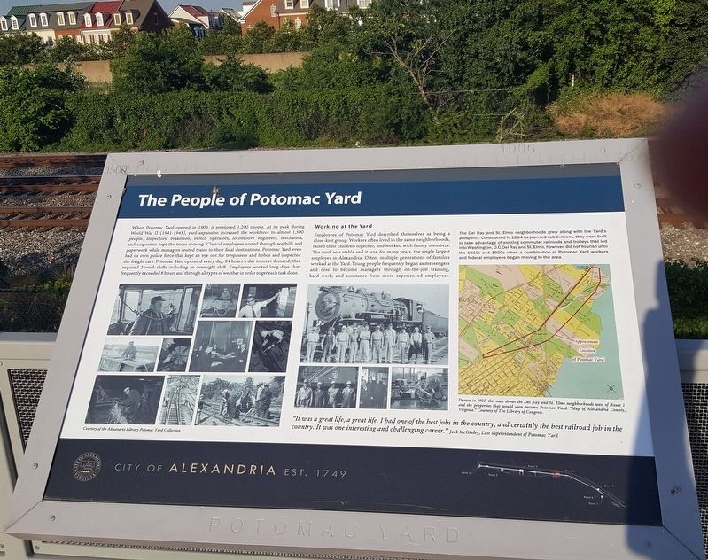 The People of Potomac Yard Marker. Click for full size. The People of Potomac Yard Marker image. Click for full size.
