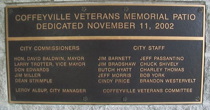 Veterans Memorial Patio Marker. Click for full size. Veterans Memorial Patio Marker image. Click for full size.