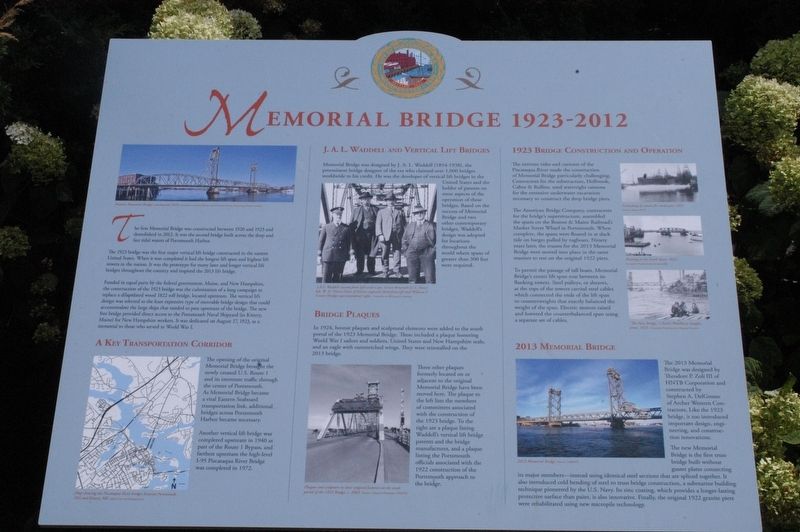 Memorial Bridge 1923-2012 Marker image. Click for full size.