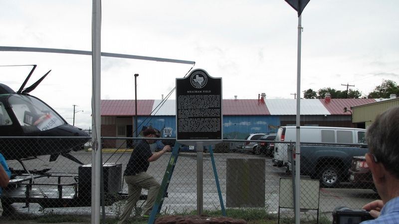 Meacham Field Marker on the grounds of the Fort Worth Aviation Museum image. Click for full size.