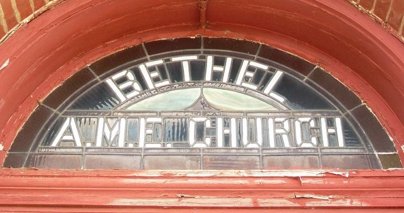 Bethel AME Church Entrance Window. Click for full size. Bethel AME Church Entrance Window image. Click for full size.