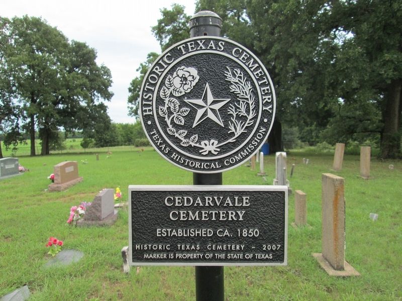 Cedarvale Cemetery Marker image. Click for full size.