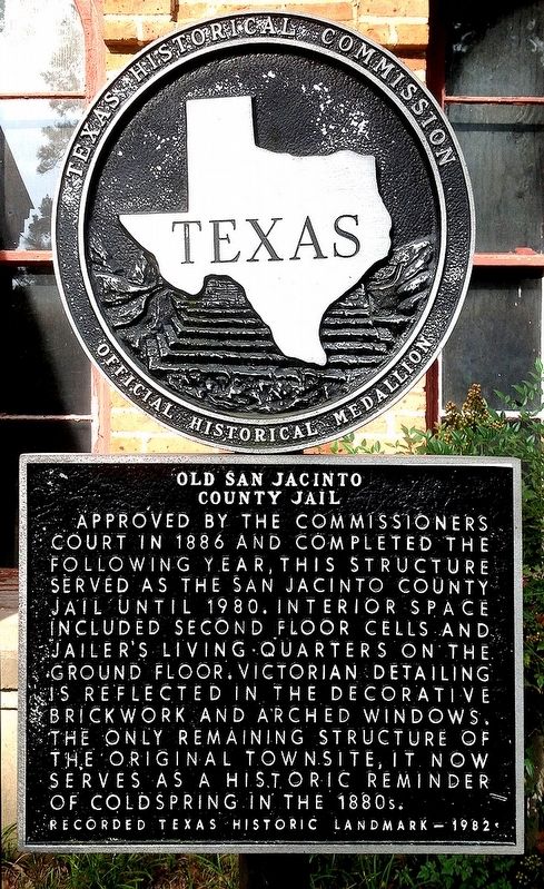 Old San Jacinto County Jail Marker image. Click for full size.