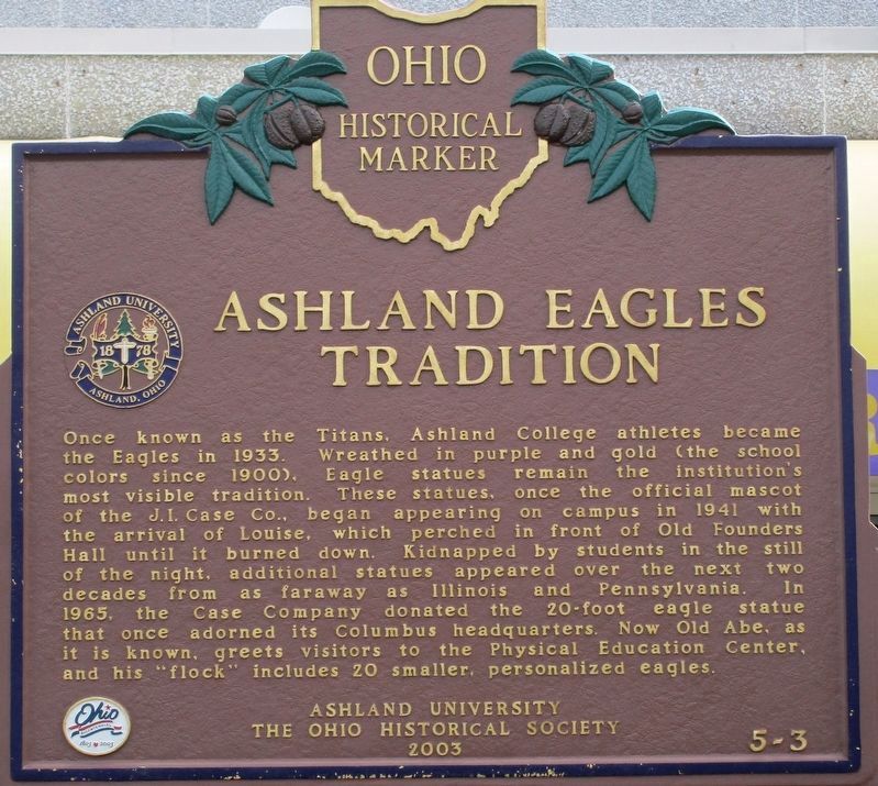 Ashland Eagles Tradition Marker image. Click for full size.